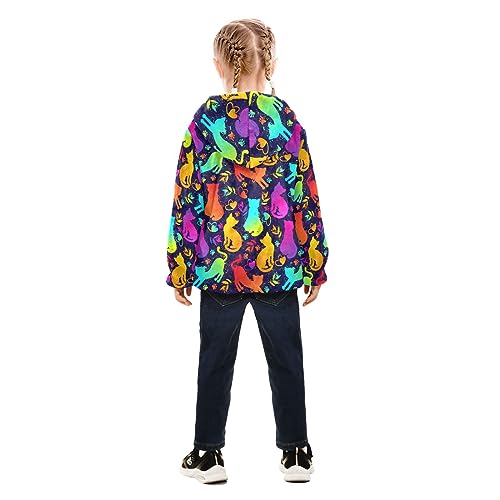 Bright Cute Cats Boys Fleece Hoody Jacket Zip Up Coat Warm Fall Winter Plush Jacket Long Sleeve Outerwear4