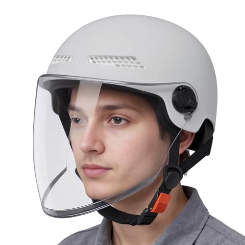 Casco semiabierto con liberación rápida para evitar tirones en scooter 6