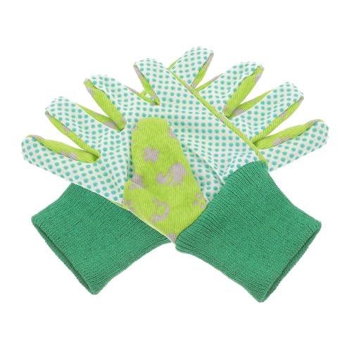 Sosoport Child Safety Gloves 1 Pair Garden Outdoor Planting Heavy Duty Durable Cotton Gardening Gloves for Kids