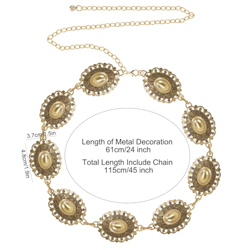 Western Chain Belt for Women Cowgirl Waist Metal Concho Belts for Dresses Jeans2