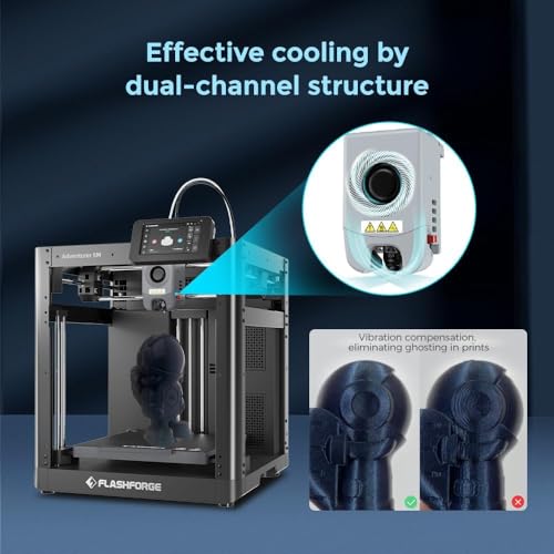 Image of FLASHFORGE AD5M 3D Printer,600mm /s High-Speed CoreXY Printer,1-Click Auto Leveling, 220x220x220mm Build Volume,Direct Drive Extruder,Quick-Swap Nozzle,Ideal for Rapid Prototyping&DIY 3D Printing