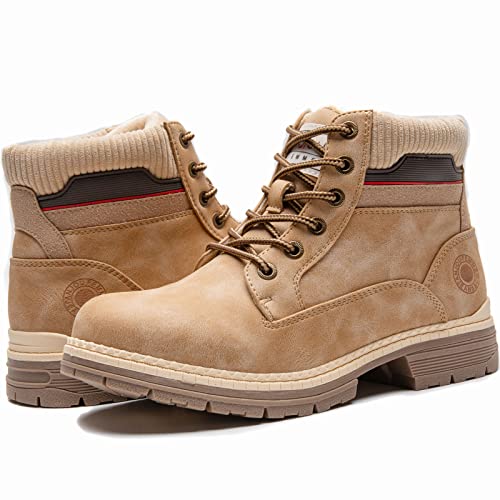 Image of ANJOUFEMME Outdoor Hiking Boots for Women Waterproof - Womens Ankle Boots Lightweight Snow Winter Boots for Trekking Walking