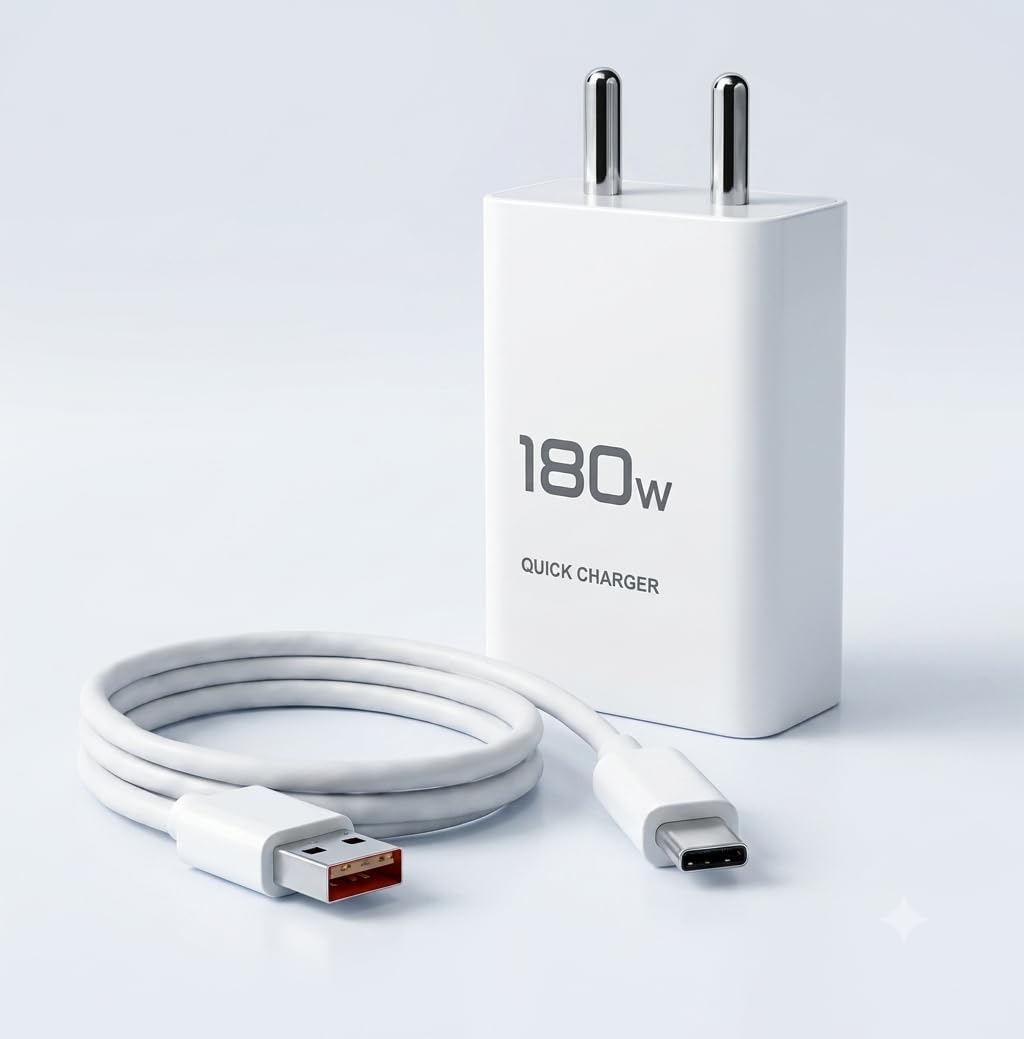 180w Fast Charger Adapter & USB-A to Type C Cable Combo, Compatible with OnePlus, Realme, Xiaomi, Redmi, Oppo, Vivo & Other Smartphones, Type C Charger Supports Dash, Warp, Vooc,SuperVooc-image-30