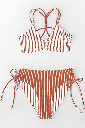 Image of CUPSHE Women's 2 Piece Bikini Set Back Braided Straps with Reversible Bottom