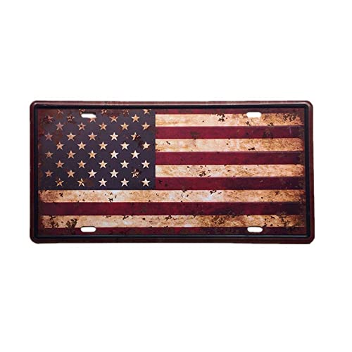 Excluzo Metal Tin Sign Plaque Cafe Home Wall Decor Art Poster Sheet American Flag