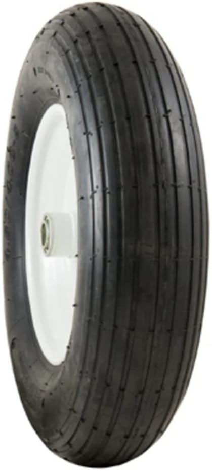 Marathon 20246 Universal Wheelbarrow Tire + Wheel Assembly, Ribbed Tread, Pneumatic, 4.80-8 - Quantity 1