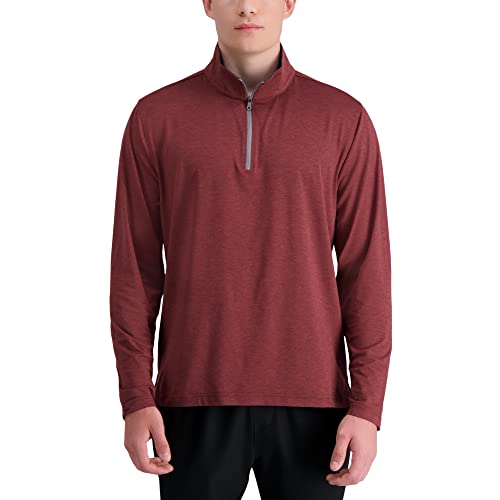 Haggar Men's The Active Series Quarter Zip Heather Jersey