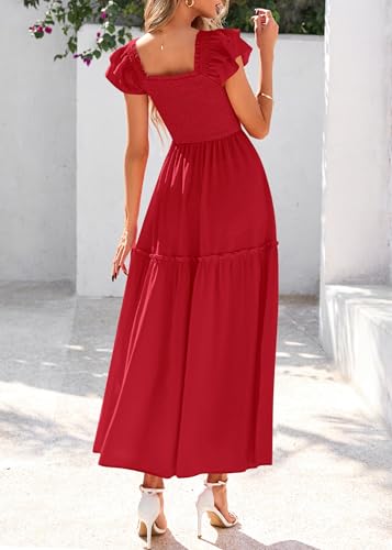 Image of KIRUNDO Smocked Summer Midi Dresses for Women 2026