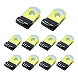 ongfuwu 10PCS Brake Line Clips, Galvanized Steel Brake Line Clamps with Rubber Insulation for 5mm 3/16