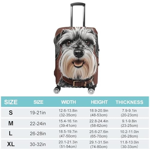 Adorable Schnauzer Luggage Cover, Washable Elastic Suitcase Cover Protector Fit 18-32 Inch Luggage2