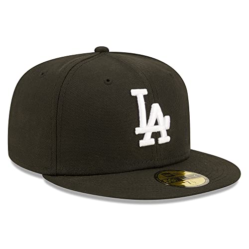 New Era MLB 59FIFTY Team Color Authentic Collection Fitted On Field Game Cap Hat (as1, Numeric, Numeric_7_and_1_Eighth, Los Angeles Dodgers Black)