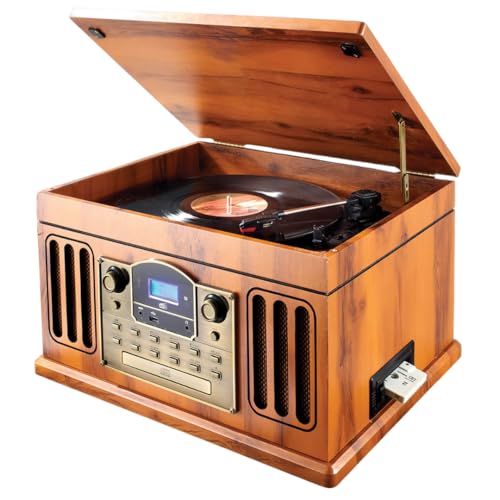 Coopers of Stortford - DAB Radio with CD Player, Headphone Jack & Remote Control - Vinyl Player, CD Player & Cassette Tape Player - Record Player with Speakers, Bluetooth & USB - Music Player