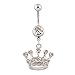 Belly Button Navel Rings Princess Clear Stones New Stainless Style