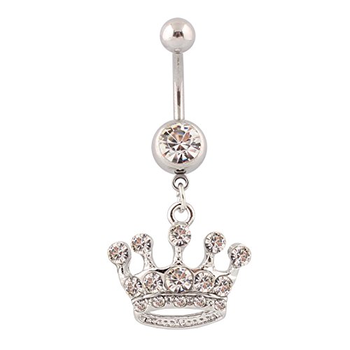 Belly Button Navel Rings Princess Clear Stones New Stainless Style
