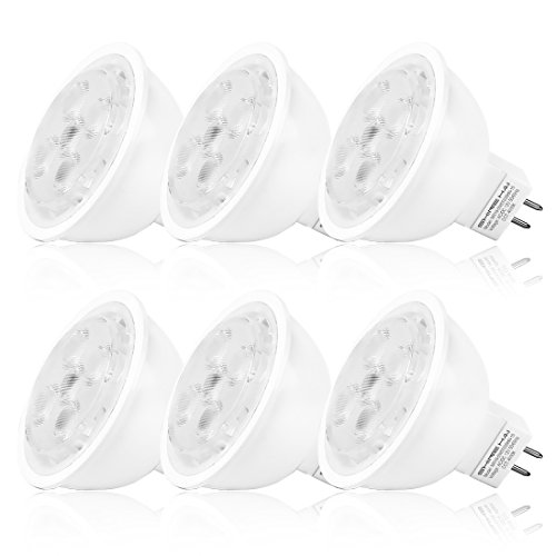 SHINE HAI MR16 LED Light Bulbs, 5.5W (40W Halogen Bulbs Equivalent), 380lm, 4000K Daylight White, 6-Pack