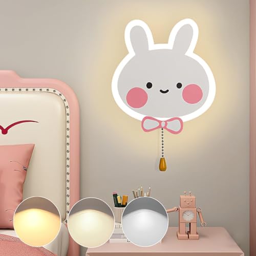 KZT - KZT Applique Murale Enfant LED Moderne Lampe Murale avec Interrupteur à Tirette Créatif Lampe de Chevet Dimmable Cartoon Lumière Murales Intérieur pour Garçon Fille Crèche Chambre d'Enfants Veilleuse