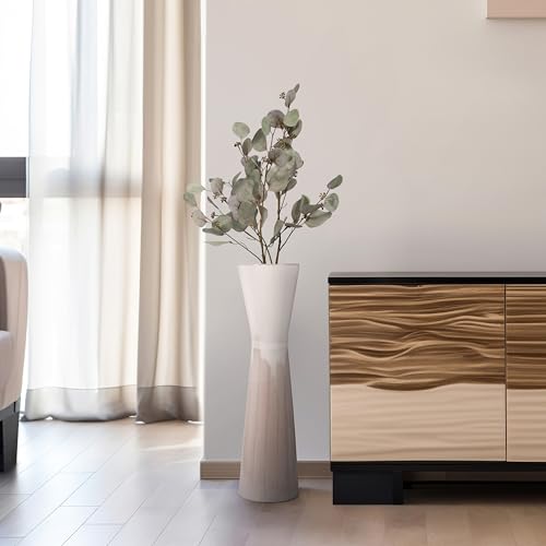 Ceramic Floor Vase for Living Room Decor – Elegant Flower Vase for Bedroom, Office, and Table Decor – Stylish Room Decor for Every Corner of Your Home – 31", Beige/Cream - Image 5