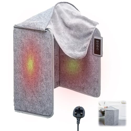 WRQIOO Under Desk Heater for Legs, 50*100cm Foldable Desk Foot Heater, Under D-esk Leg Warmer Foldable, Folding Office D-esk H-eater, Maximum Temperature Up to 68℃, Settings of 5 Temperature & 6 Timer