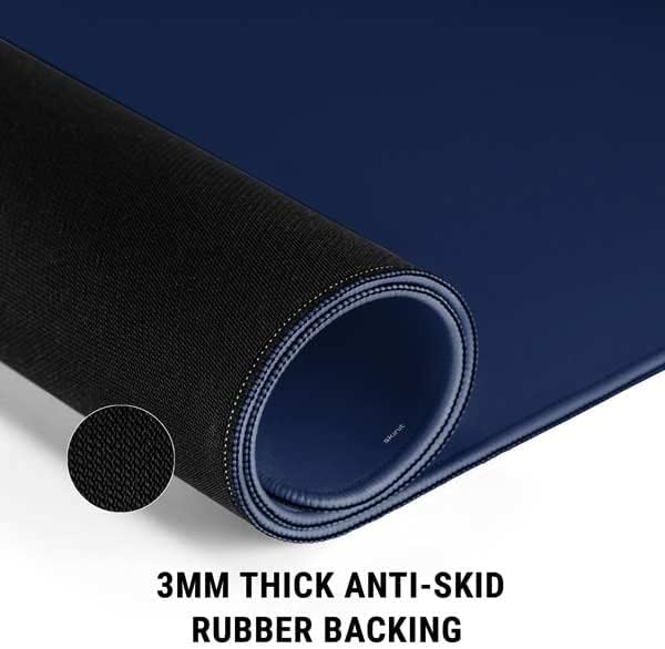 Skinit Small Gaming Mouse Pad - Midnight Blue Design with Stitched Edges, Waterproof, Non-Slip Rubber Base, Desk Mat for Keyboard & Mouse, 12.6" x 11" inches