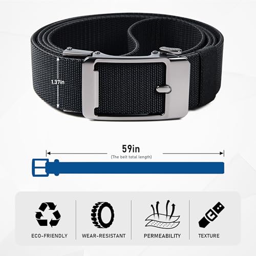 Men's elastic tactical belt, golf work ratchet belt, outdoor nylon casual cuttable belt2