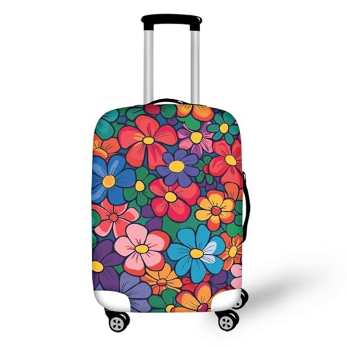 Hippie Flowers Luggage Covers,Suit Case Covers for Luggage,Travel Luggage Cover Suitcase Protector Fits 18-32 Inch Luggage
