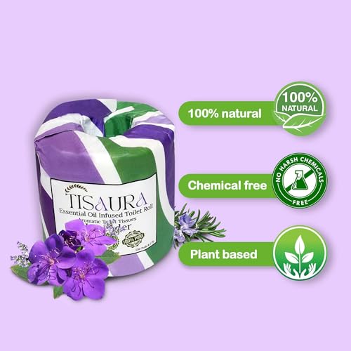 Image of Bathroom Freshener Toilet Tissue Paper Rolls With Pure Plant Based Essential Oils - Two in One Combo (Oud,Rosewood,Lavender,Citrus) 2 Ply, 250 Pulls (Pack of 4), 1000 Pulls Total