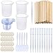 109 pz Kit Silicone Tazze di Misurazione per 100ml Resina Miscelazione di Attrezzi Epossidica Misurini in Silicone, Cucchiai, Pipette da Lancio, Bastoncini per Miscelare Il Legno