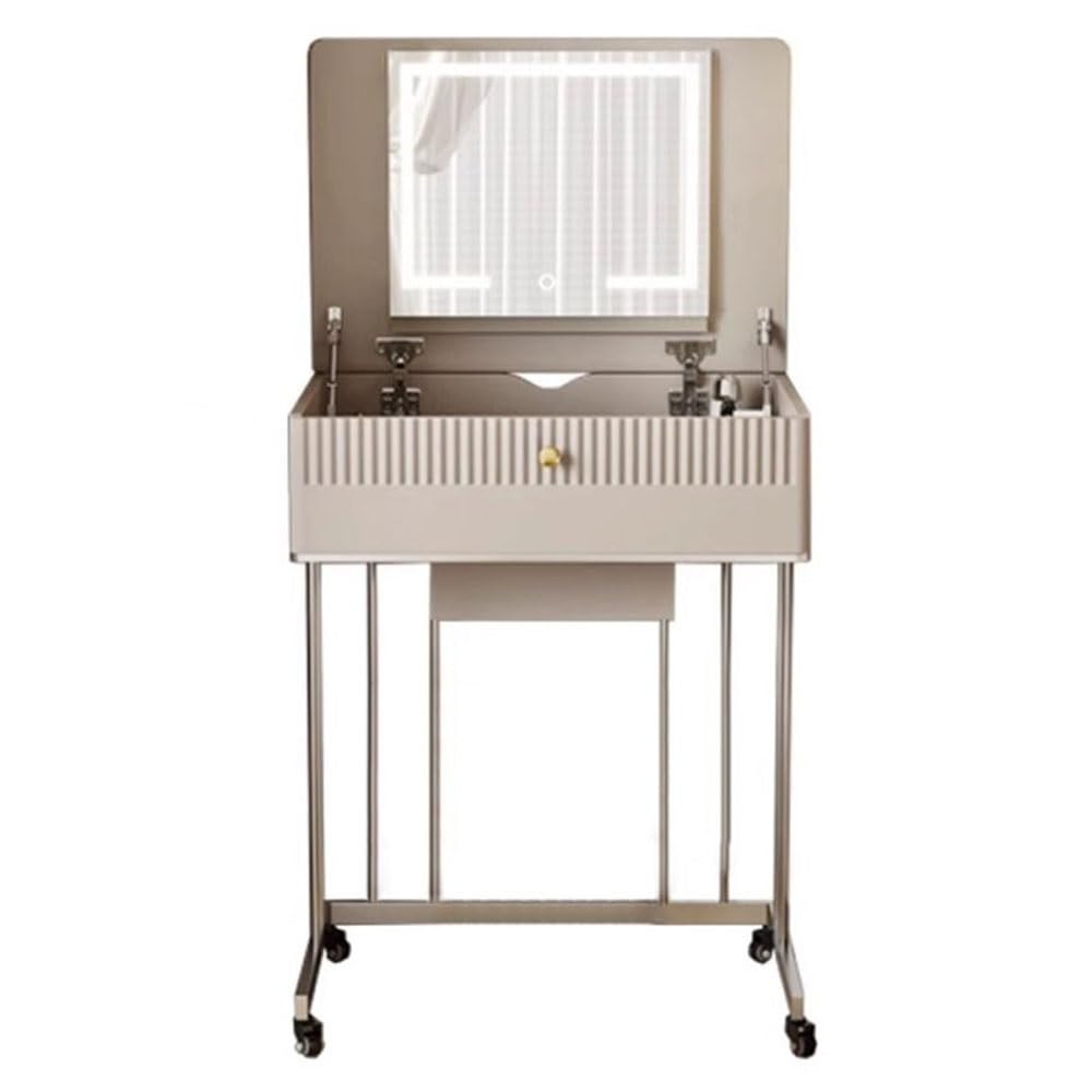 CGCSYZ Vanity Desk French Dressing Table Cream Style Flip Dressing Table Small with Makeup Mirror Bedroom Bedside Movable Storage Dressing Table Makeup Dressing Table