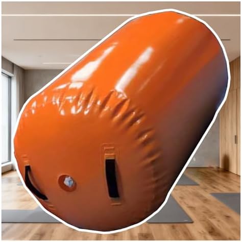 Yoga Barrel Gymnastics Roller - PVC Back Handspring Trainer for Beginners & Cheer Squads, Supports 440lbs, 90cm (3ft) Pink Air Barrel for Home Gym Fitness