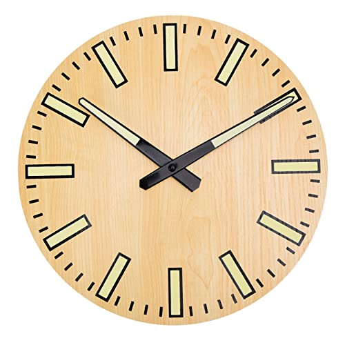 Horloge murale lumineuse bois silencieuse décorative avec veilleuse