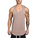 Produktbild LABIUO Oberteile Männer Mode Baumwolle Fitness Weste Lässige Muscle Rundhals Ärmelloses Shirt(Armeegrün,X-Groß)