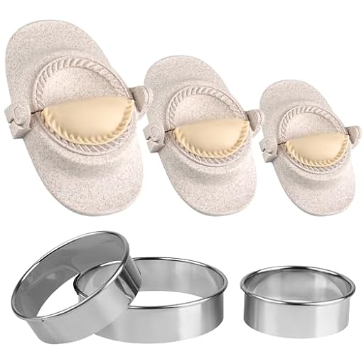 Winter Shore Juego de Prensa para Empanadillas con Cortador de Masa Redondo [3 Tamaños] - Molde Empanadillas, Gyozas, Wonton, Potsticker y Pierogi - Pequeño 7 cm, Mediano 8 cm, Grande 11 cm | Ya disponible en tu tienda friki favorita! En mundofriki.es!