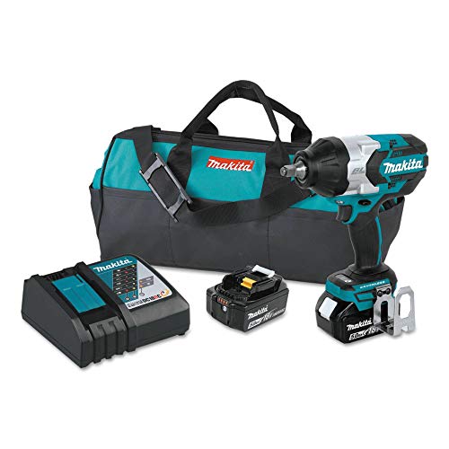 Makita XWT08T 18V LXT® Lithium-Ion Brushless Cordless High-Torque 1/2" Sq. Drive Impact Wrench Kit w/Friction Ring Anvil (5.0Ah) - image 1