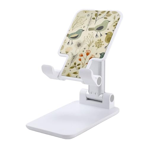 Support téléphone portable pliable bureau réglable motif feuilles jaunes universel