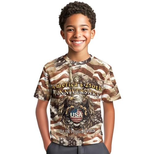 Image of WELLFLYHOM Kids Tshirts Girls Boys Short Sleeve Crewneck Tees Shirts Casual Sport Pullover Tops Size 3-16 Years