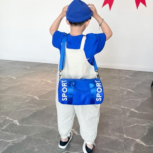 Generic Kids Swimming Bag - Weekender Overnight Sports Duffel Tote | Travel Luggage Multifunctional Shoulder Bag | Portable Comfortable Large Capacity Backpack for Sports, Camping, Blue2