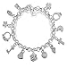 New Sterling Solid Silver Plated Luxury 13 Charms Ring Moon Bracelet (D)
