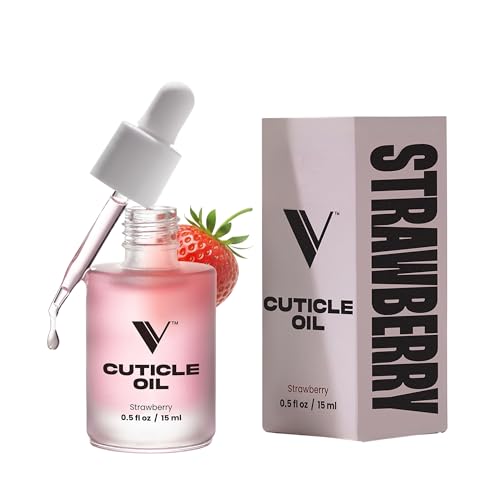 V Beauty Pure Cuticle Oil for Nails - Natural Nail and Cuticle Oil Softens Moisturizer and Conditions Products for Manicure and Pedicure Non-Greasy Promotes Flexibility Strawberry- 15ml