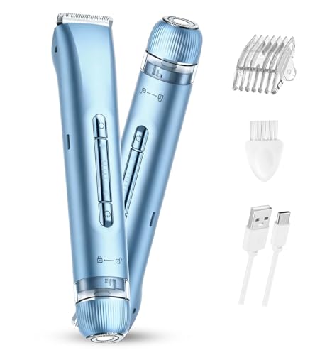 Image of Bikini Trimmer for Women, 2-in-1 Electric Razors for Women Painless Body & Facial Hair Removal, Waterproof, Rechargeable, and Easy to Clean, Rose Red