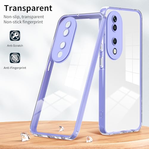 WOKEZ Genomskinligt lila telefonfodral för Honor X7b med stötfångare