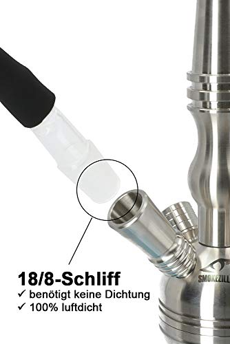 AO® Shisha Glas Schlauch-Anschluss 18/8 | Genieße den Flow deines Rauchs auch optisch! (Clear) – Bild 5
