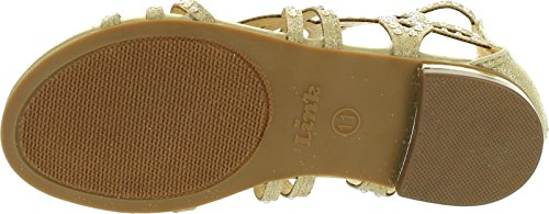 Forever Tory63 Kids Bling Rhinestone Four-Leaf Clover Cut Out Strap Gladiator Dress Sandal Shoes,Gold_T-63K,44