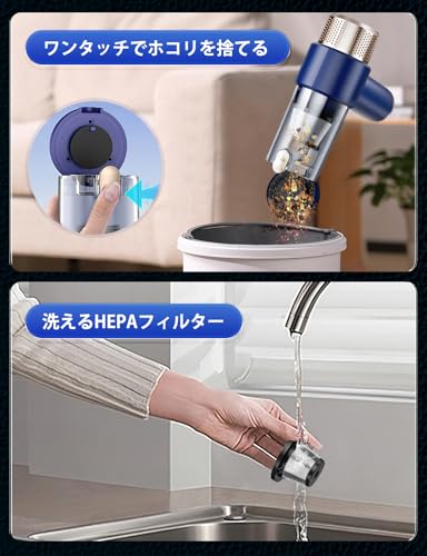 Zabapure ハンディークリーナー 車用掃除機 コードレスハンディ掃除機 4in1電動エアーダスター機能つき32000PAパワフル超強力吸引 4000mAHバッテリー内蔵 Type-C充電 ポータブル 小型 強力 車 掃除 低騒音 空気入れ/抜き 家庭・車内掃除用 LT-135 の商品画像 5