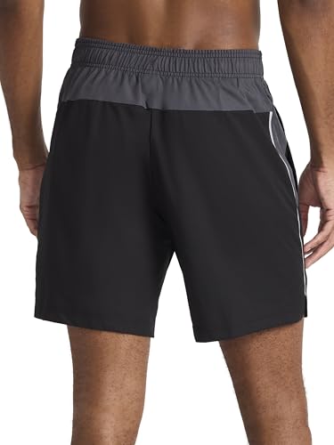 Reebok Men’s Warm Up Training 7” Short, Standard Fit, Lightweight Stretch Poly Woven Fabric, Black/Ebony, Large - image 2