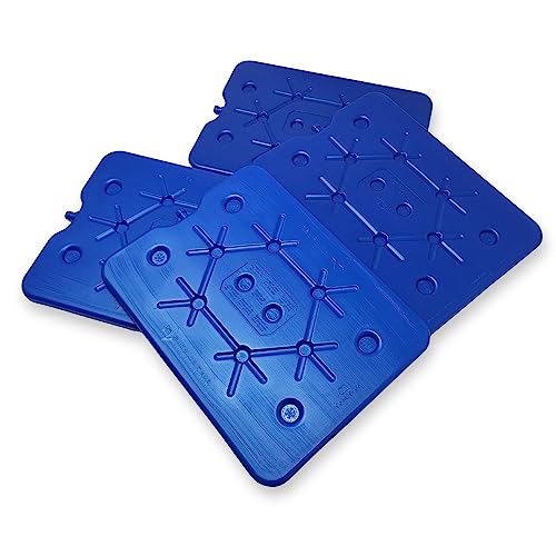 ToCi XXL Kühlakku 4er Set | Freezeboard (32x25 cm) mit je 800 ml | 4 Blaue Kühlelemente Iceakku für die Kühltasche Kühlbox Eisbox | Kühlakkus dünn, extra flach | Kühlpack für Kühltragetasche