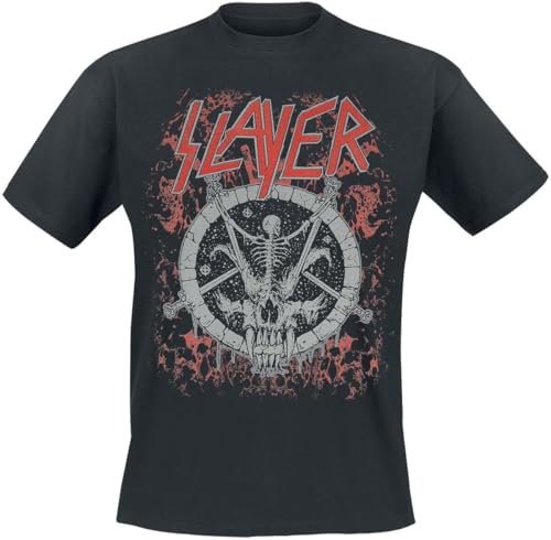 Slayer Divine Skeleton Hombre Camiseta Negro M 100% algodón Regular