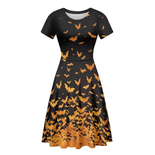 Image of AFPANQZ Womens Casual Summer Lightweight Vintage Dress Short Sleeve Midi Dress Knee-Long Luxury Formal Dress