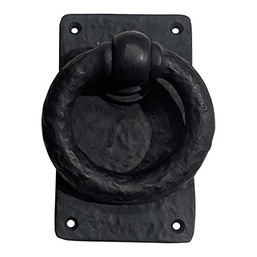Adonai Hardware"Adonikam Antique Heavy Duty Cast Iron Front Entry Sturdy Ring Medieval Door Knockers (1 Pack, Oil Rubbed Black) for Vintage Wooden Barn Shed Doors, Gates, Fences, Furniture