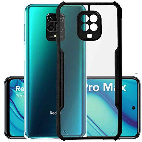 Image of Thermoplastic Polyurethane, Plastic Soft Shockproof Clear Case Air Cushion Hybrid Cover for Mi Redmi Note 9 Pro /Redmi Note 9 Pro Max /Poco M2 Pro - Black