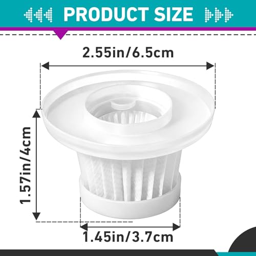 Image of 18 Pcs HEPA Vacuum Filters Compatible with Compact Cordless Vacuum Cleaner as Seen on TV, Washable Reusable Filters with Cleaning Brush (White)